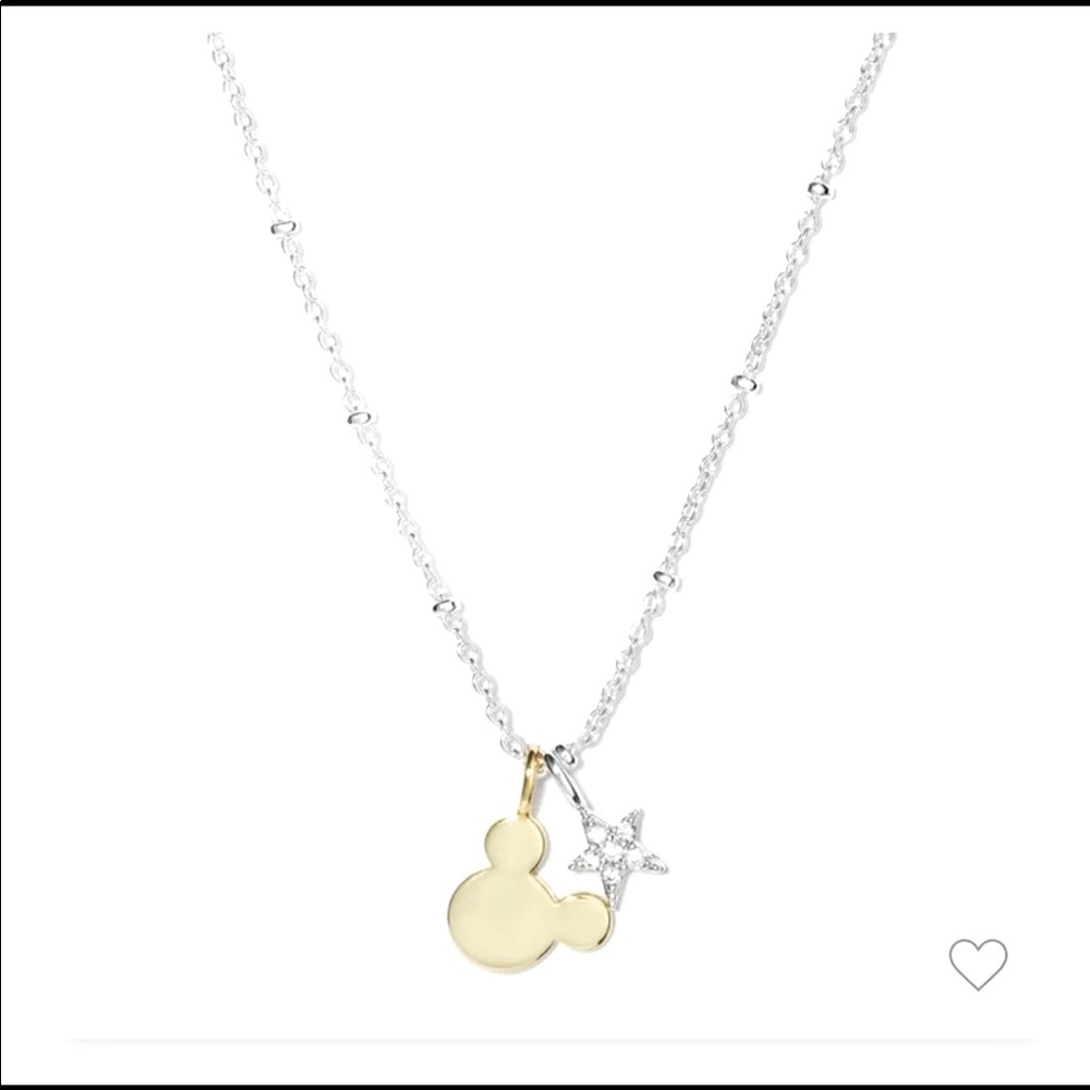 ✨ Disney Mickey Mouse & CZ Star Silver Necklace ✨